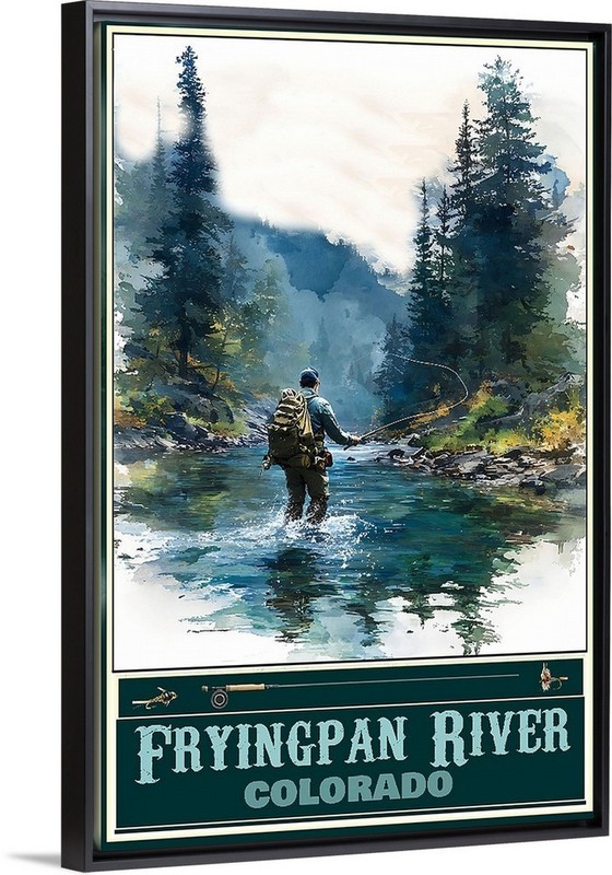 Fryingpan River Colorado Fishing Travel Poster Prints Framed Or Canvas Fisht Art