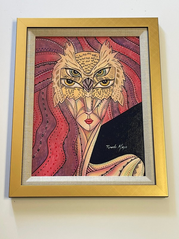 RICARDO MAYA PAINTING LISTED CUBAN ARTIST ABSTRACT PORTRAIT EXPRESSIONISM CUBIST