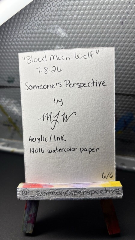 MJW "Blood Moon Wolf" Original Signed ACEO 2026 gallery