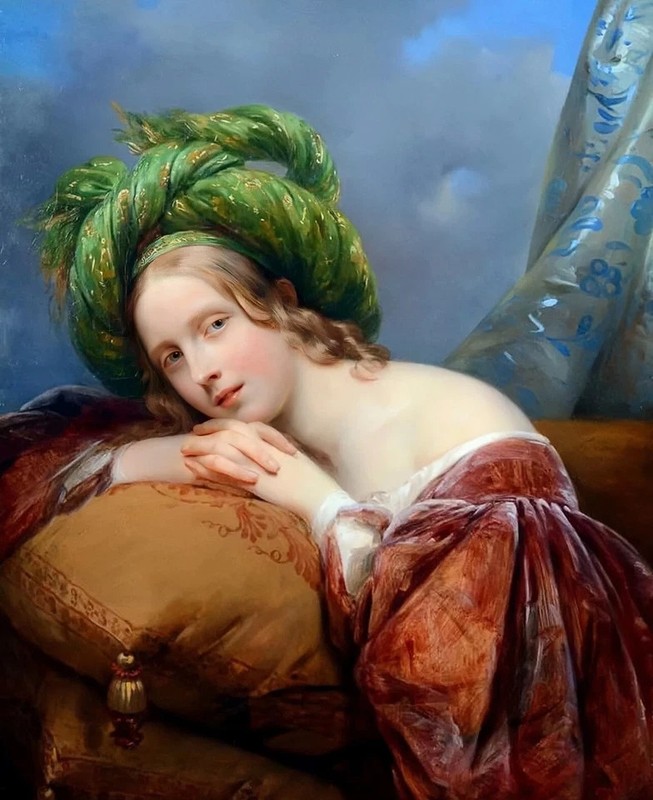 MQ846 Stretched Canvas Frame / Unframed Handmade Noble Woman Oil Painting Art gallery