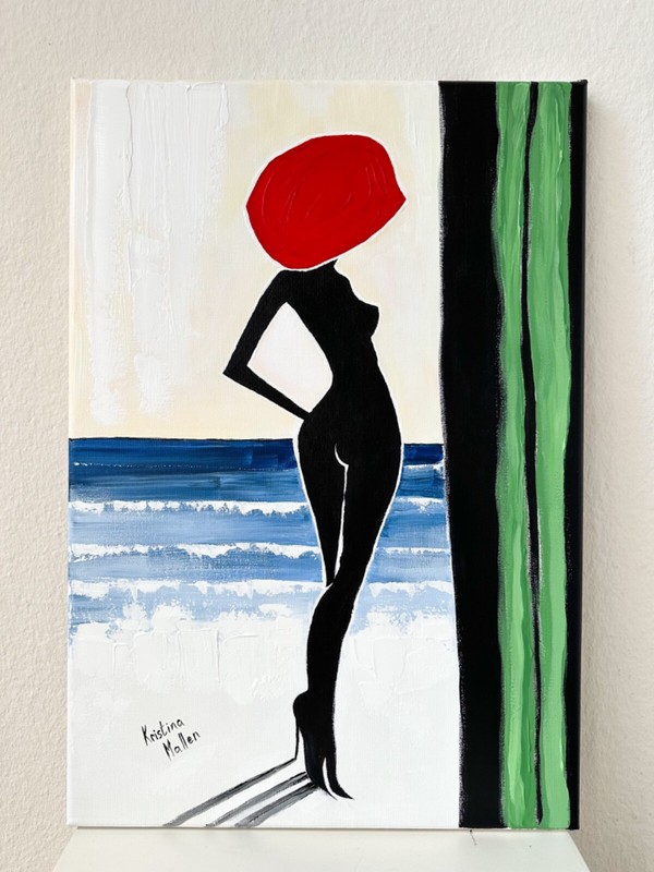 The Perfect Sea View: A Muse’s Escape, Kristina Mallen | Original Unique Paintin