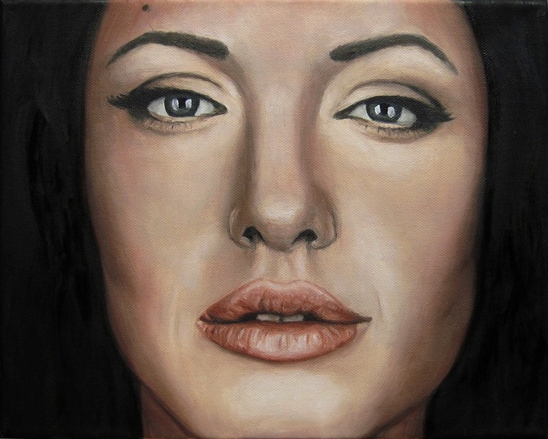 Angelina Jolie Portrait Original Oil Painting Picture Art Painting Jannys ART