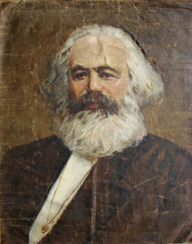 Ukrainian Soviet USSR Oil Painting realism Karl Marx portrait Capital Communism