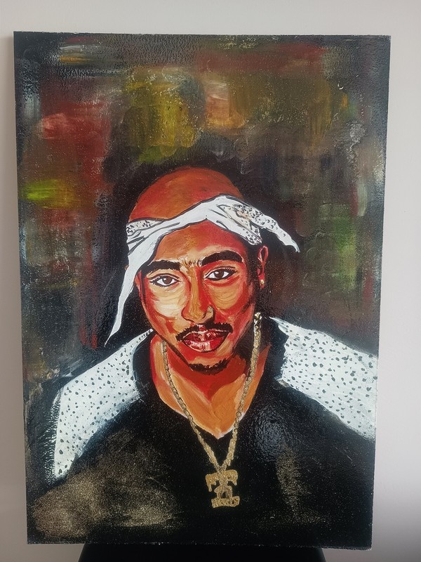 Paint portrait 2 Pac – Tupac Shakur 3