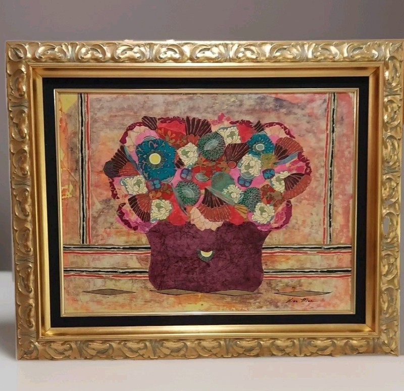 «Andean Spring Bouquet» by Lisa Mee COA Original Mixed Media on Canvas Signed