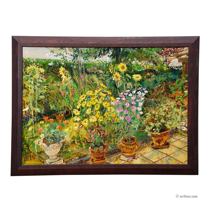In the Neighbor’s Garden, 1996 – Oil Painting by Alexander Michael
