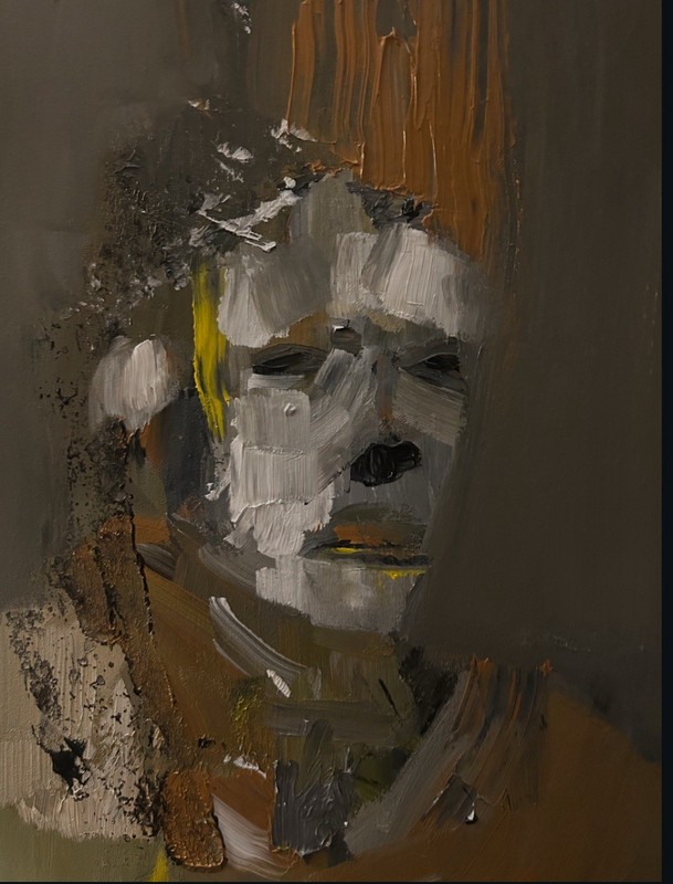 Parsons People. Original Abstract Portrait 16×20 Inches. Canvas. Signed.