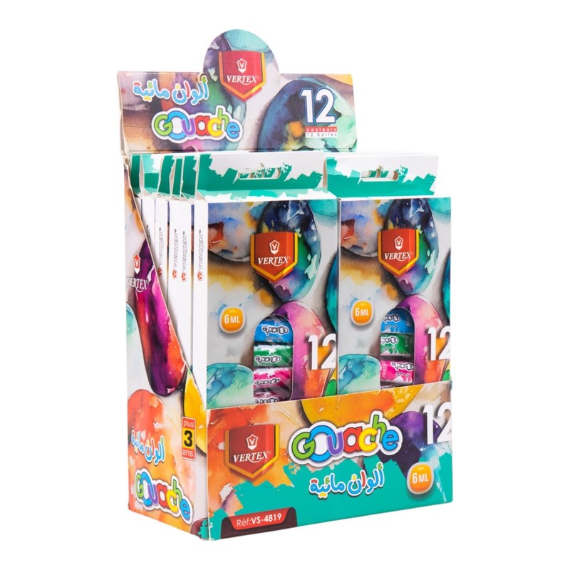 Vertex Gouache Paint Set 12 Colors 6ml Tubes Professional Artist Kids School Art