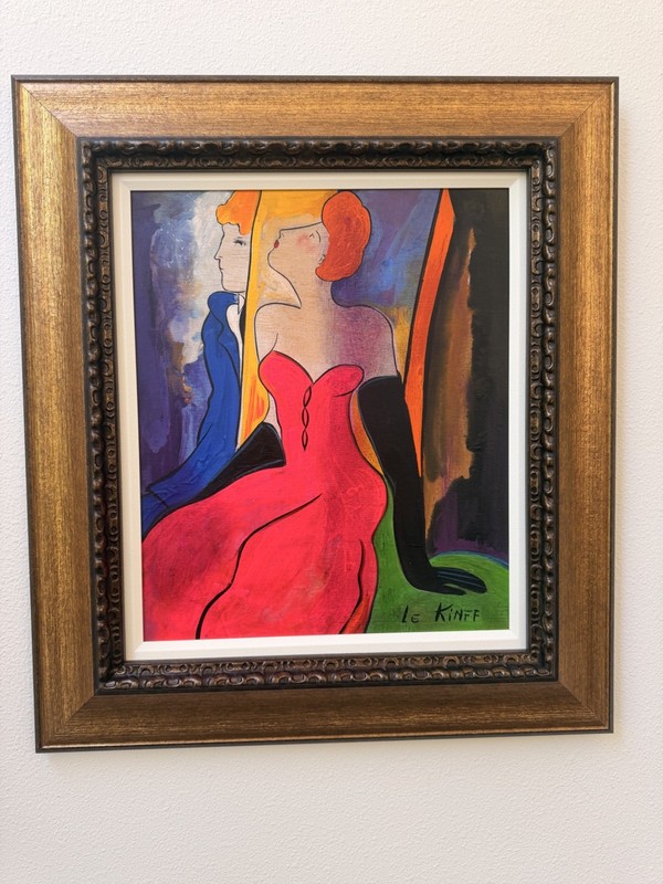 Linda Le Kinff «Stories» Signed Original Oil Wood Panel Artist Collection COA