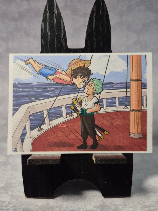 ACEO One Piece Card ZOLU «Incoming» #3/3: Hand-drawn DIGITAL Painting-EyyItsBei