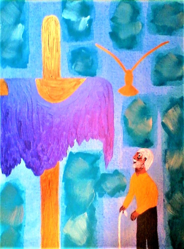 PAINTING,»IT’S…NEVER…TOO LATE», ACRYLIC,18K GOLD,ABSTRACT,CANVAS,FREESHIP