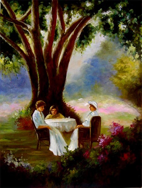 Graves Abbott Fuller – High Tea Riviere Replica Oil Painting – size:30″x40″