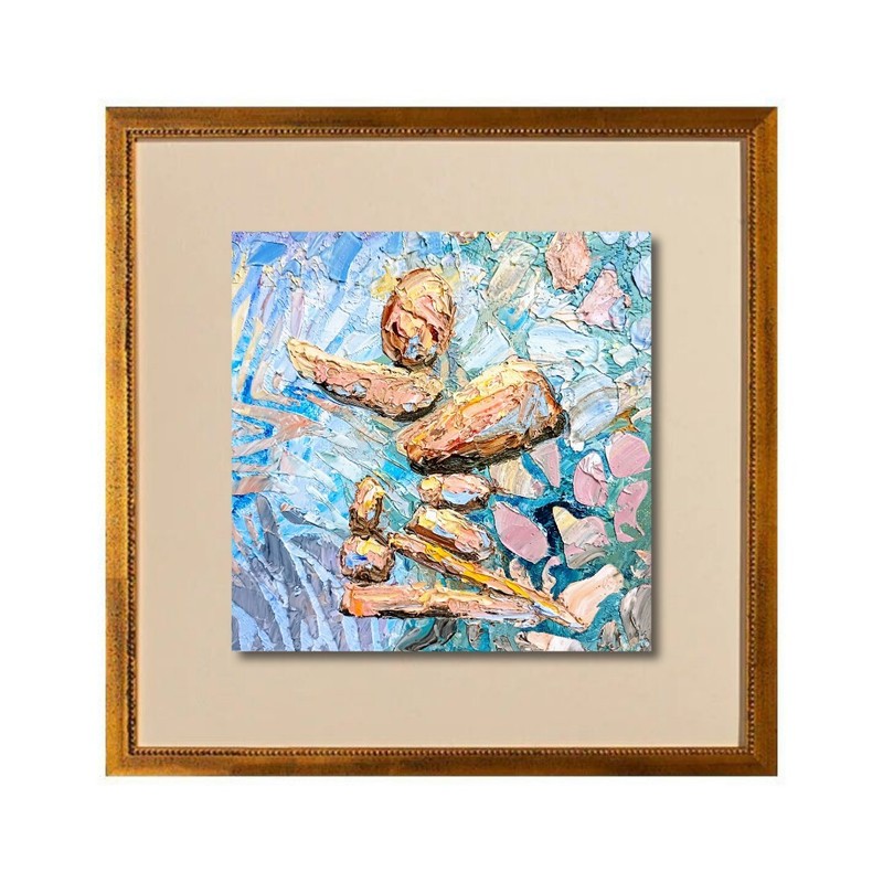 Stacked Stones Abstract Oil Painting 20x20cm Original Painting on Cardboard gallery
