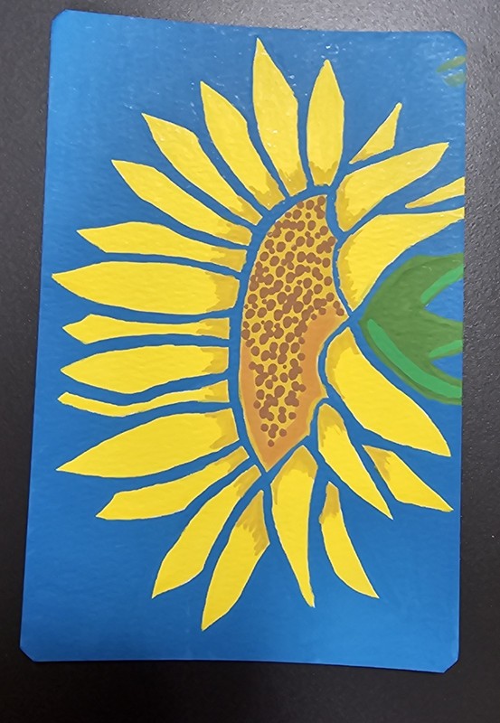 ACEO Sunflower Postcard