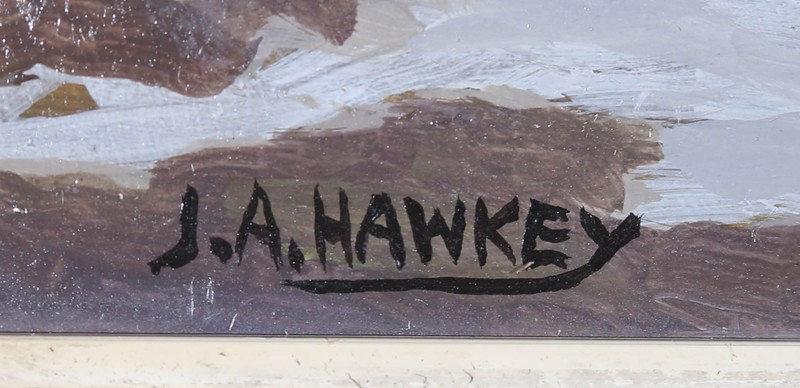 J. A. Hawkey - 20th Century Oil, Crashing Waves In Green And Pink gallery