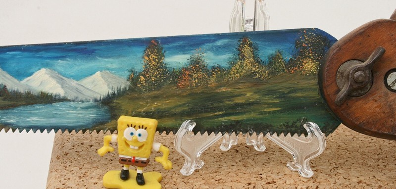 Original Landscape Painting on Carpenter 23" Hand Saw NICE! gallery