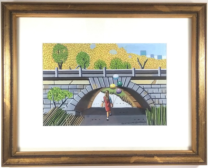 Tempera Painting «Central Park» Signed Original by Lawrence Butcher, Jr. (1936-)