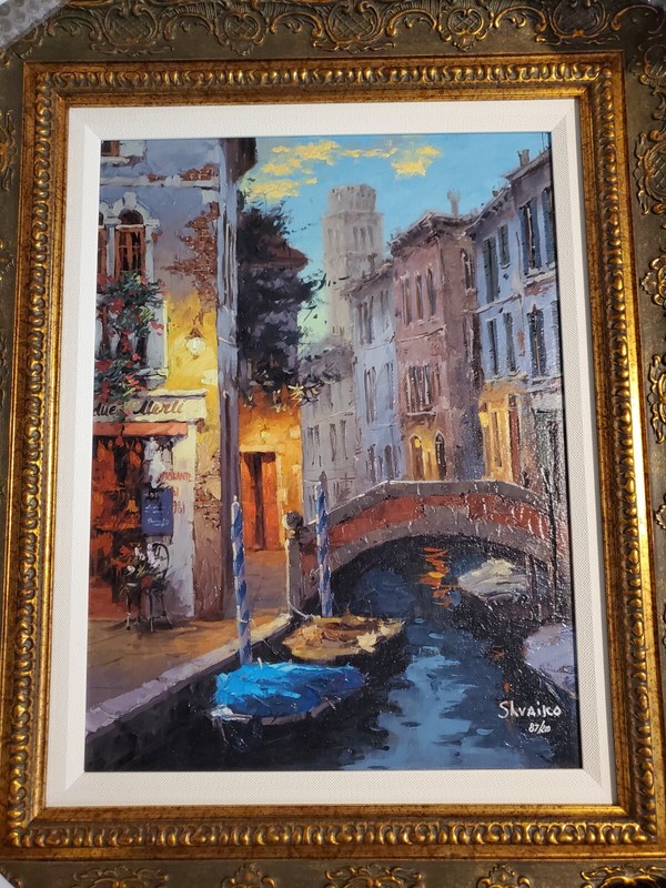 Viktor Shvaiko Giclee H/E on Canvas (Last Light in Venice) L/E #87/200 Beautiful