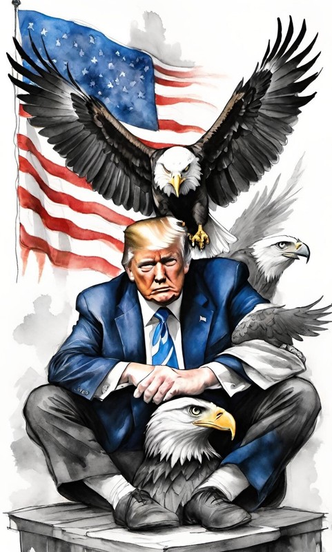 Donald Trump 11×14 Repositionable Poster Man on a Mission – Originals by Bahz