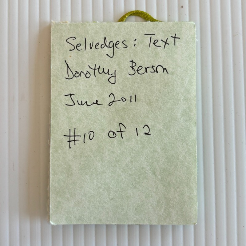 ACEO Original Art Quilt Embroidery Selvedge Material Edge Green gallery
