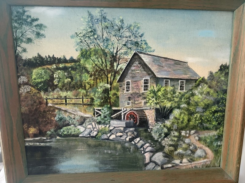 Vintage Hand Painted Art Work Signed Dickinson unframed 16×20