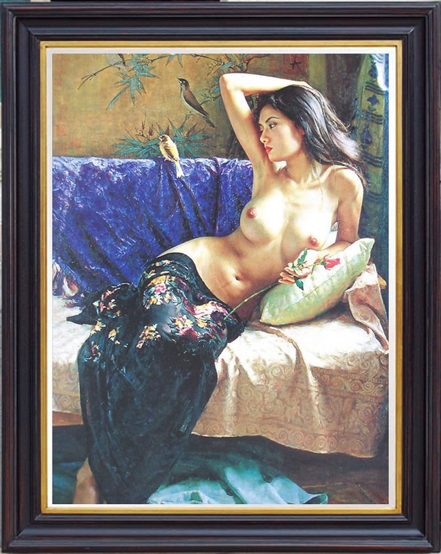 Hand Painted Oil Painting Art Female Woman chinese Nude On Canvas 24″X36″