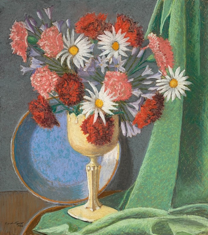 Mid 20th Century Beautiful British Art School Still Life Signed Pastel Painting