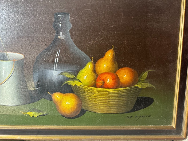Large Violette de Mazia (1896–1988) "Still Life With Fruits" Oil Painting-Framed gallery