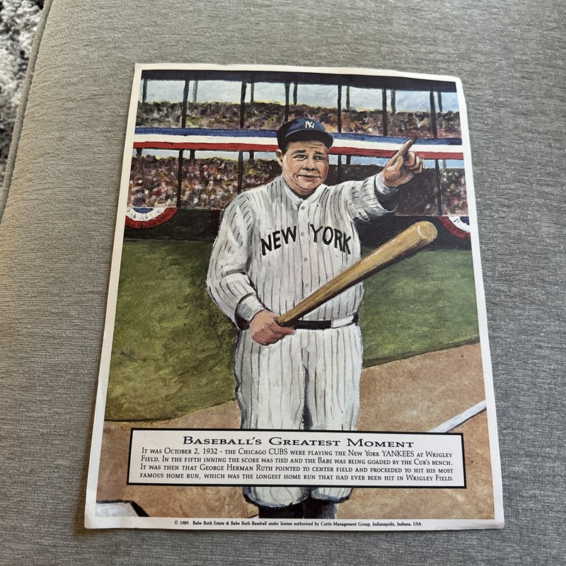 Babe Ruth Painting Baseball’s Greatest Moment Copy 1989 Authorized