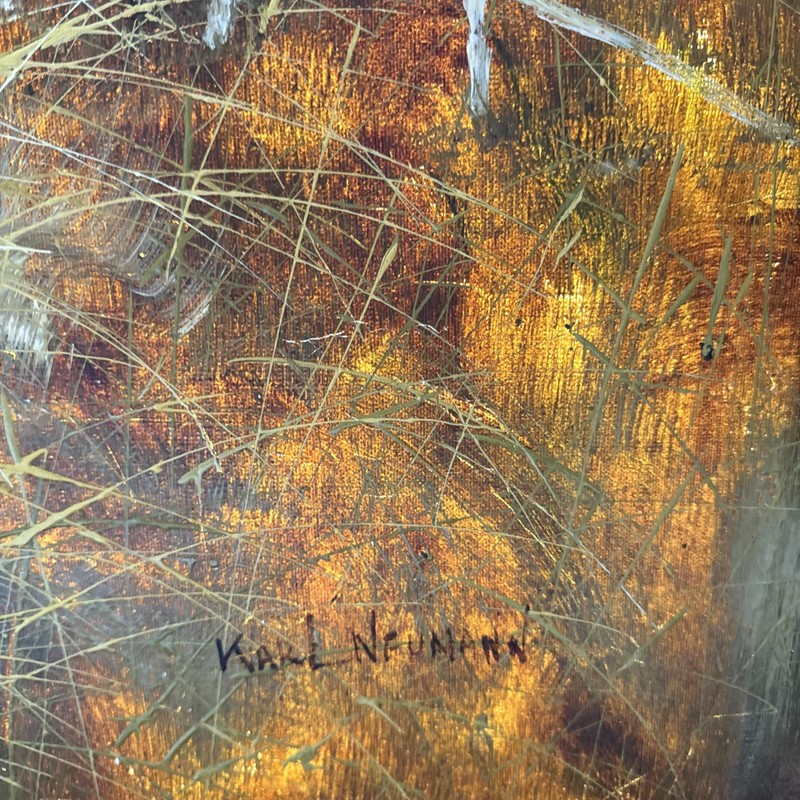 OIL PAINTING SIGNED KARL NEUMANN RUSTIC FARMS gallery