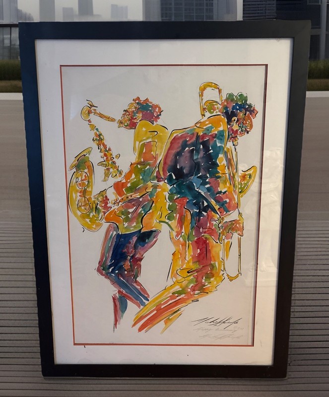 VTG «Jazz Musician» Signed & Dedicated By Michael Smiroldo Watercolor on Paper