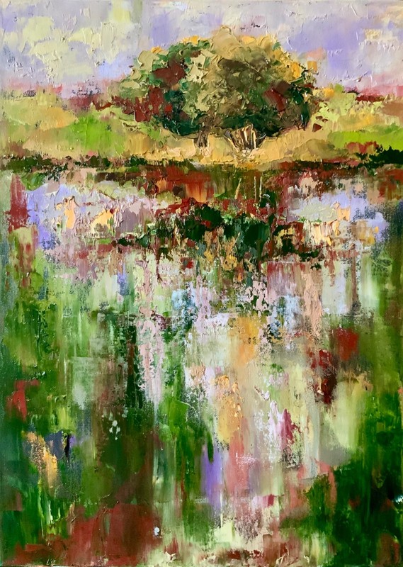 Original Art American Landscape 27×20 Impasto Oil Painting Hudson Valley Art