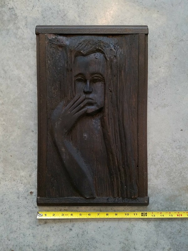 Czerepak Modernist Folk Art Wood Panel Sculpture Painting 20 X 12 1/2 inches