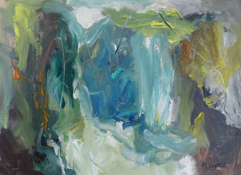 MONA VIVAR 18 x 24 Landscape Contemporary Expressionist Original Painting