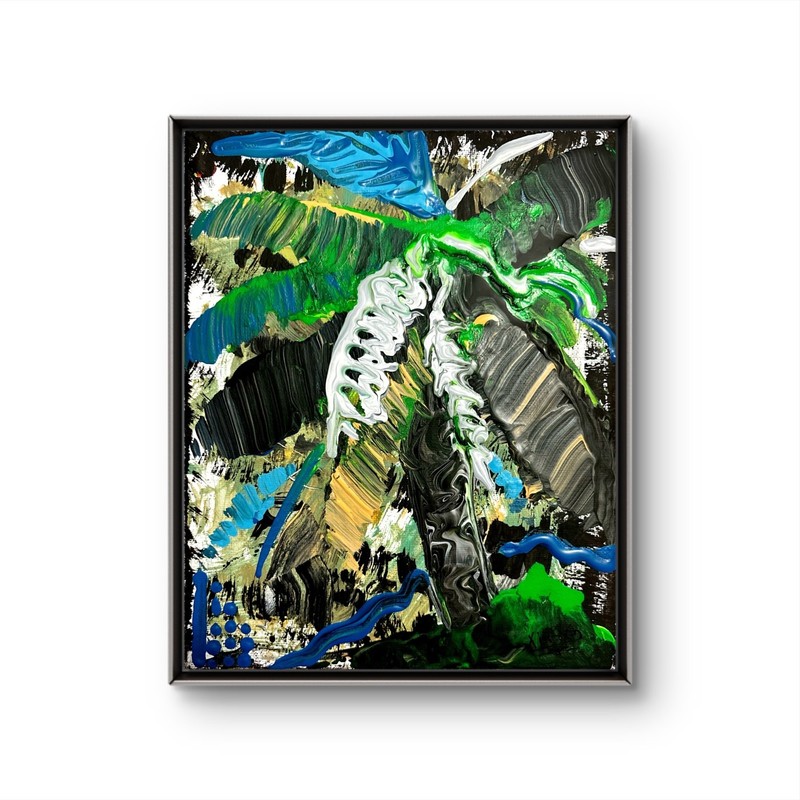 Original Vibrant Palm 8×10 Impressionist Canvas Art Signed Acrylic Painting