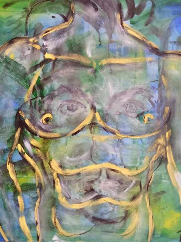 Painted Male Torso, Bodybuilding on Canvas,. Body, Exclusive Art Painting gallery