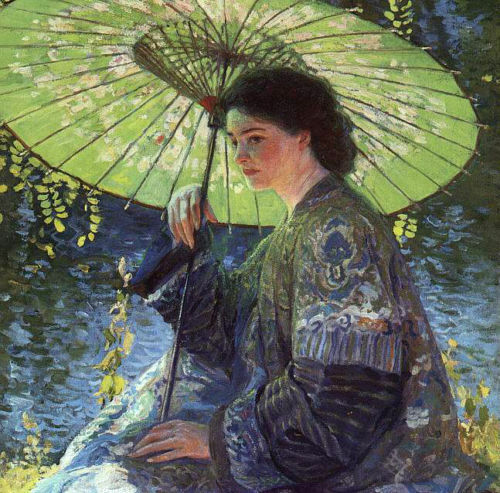MQ-OP0128 100% Handmade Painted Charm Woman With Fan Oil Painting Art On Canvas