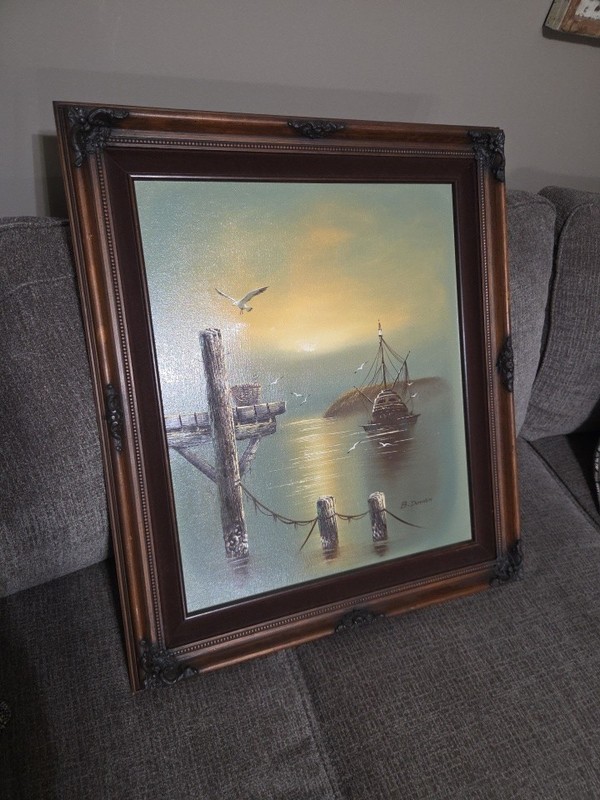 VTG Marine Nautical original oil signed Art B. Duncan