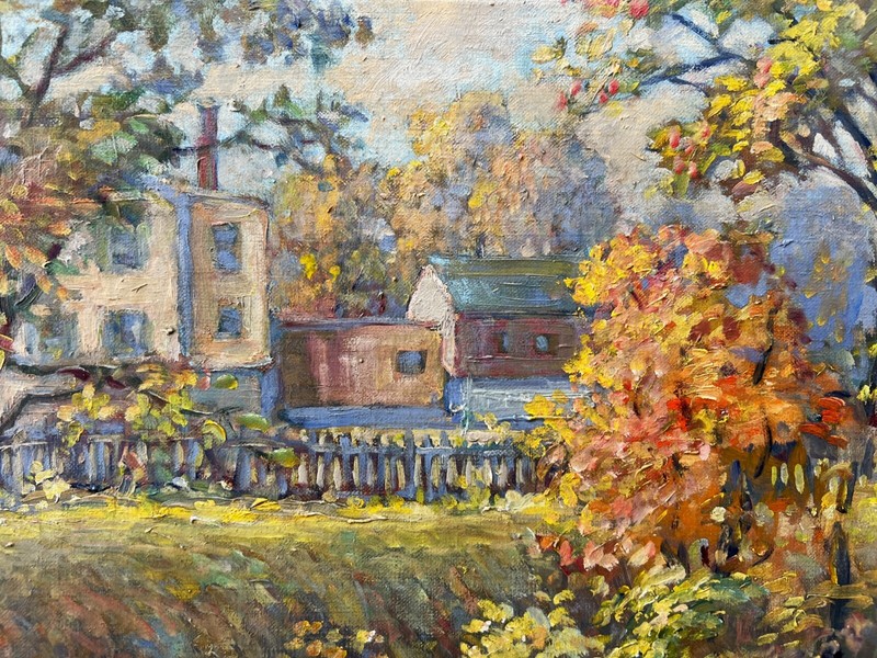 1932 Impressionist Autumn New Hope Canal Clarence W. Snyder 1873-1948, listed PA gallery
