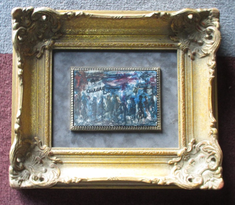 Pascal Cucaro «Street Scene» Oil on Wood, Signed by Artist, Framed