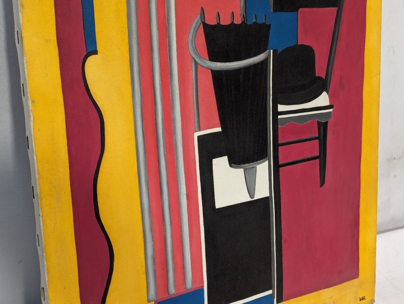 Original Painting (After Leger "Still Life with Umbrella and Melon Hat") 16x13in gallery