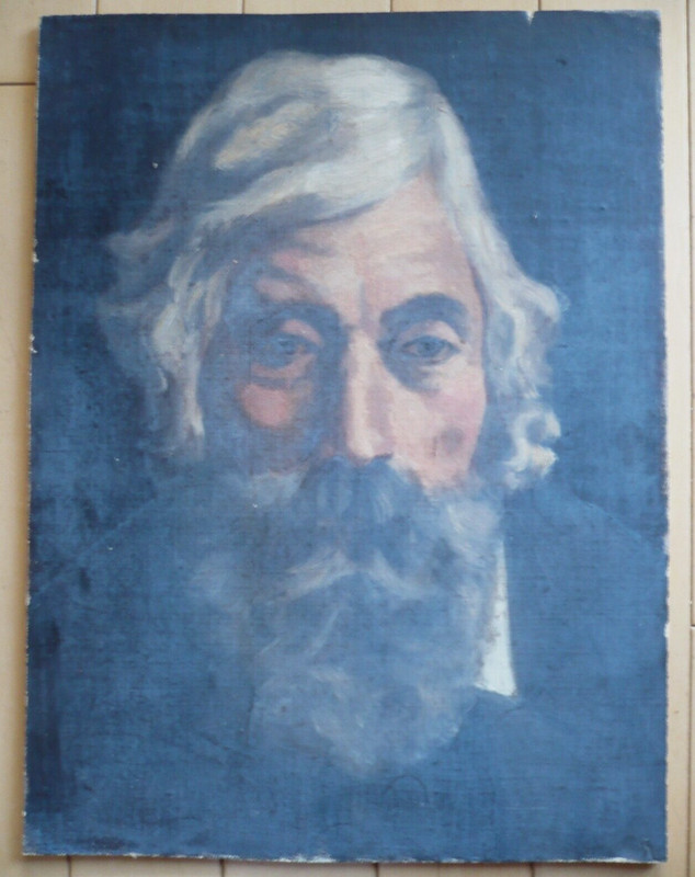 MYSTERY ART, ANTIQUE OIL PAINTING IMPRESSIONIST VINTAGE ARTWORK PORTRAIT OF MAN