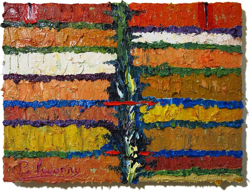 ORIGINAL█OIL PAINTING█VINTAGE EXPRESSIONISM ART█NATURE LANDSCAPE ABSTRACT DECO█A