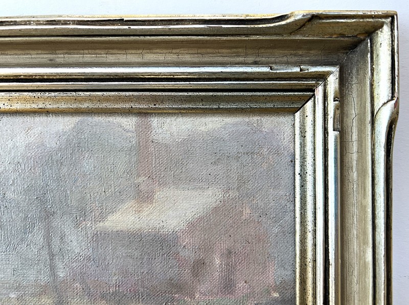Exhibited foggy harbor, "Veiled", by Edna W. Lawrence, listed RI artist gallery