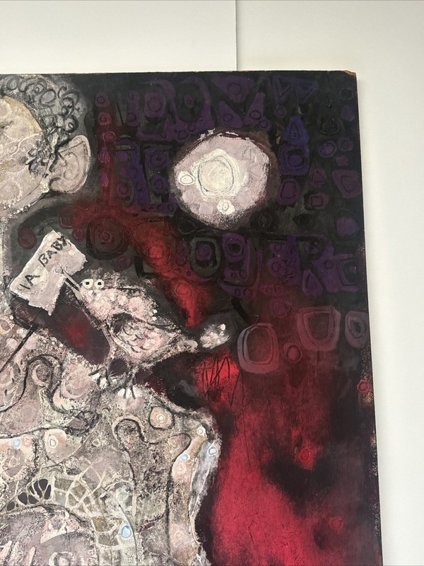 Mid Century Abstract Painting Large Expressionist Modernism Modernist Mystery gallery