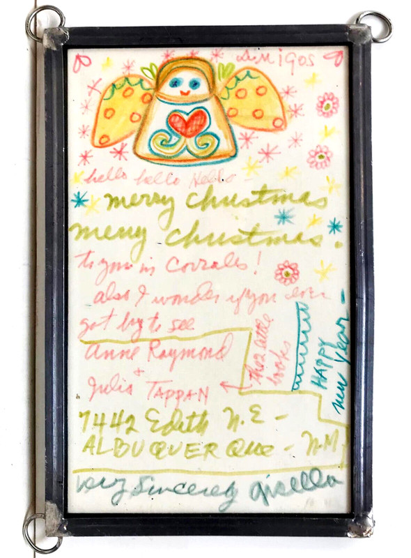 PRICE DROP Taos New Mexico Postcard GISELLA LOEFFLER Christmas Card 1966 4″x5.5″
