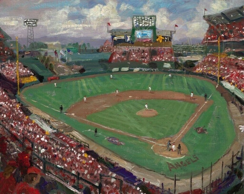 Thomas Kinkade Double Signed Anaheim Angels 2002 World Series 16x20 Canvas gallery