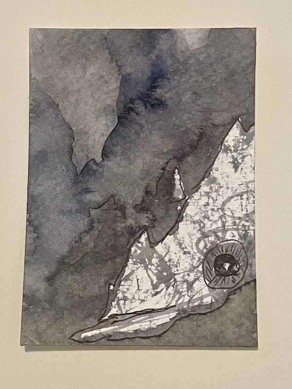 ACEO Hand-Painted Dragon Fish Original Watercolor Painting (2.5 x 3.5 inches)