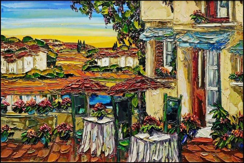 Maya Eventov "Untitled" Custom Frame Original Acrylic Flowers Hand Signed gallery