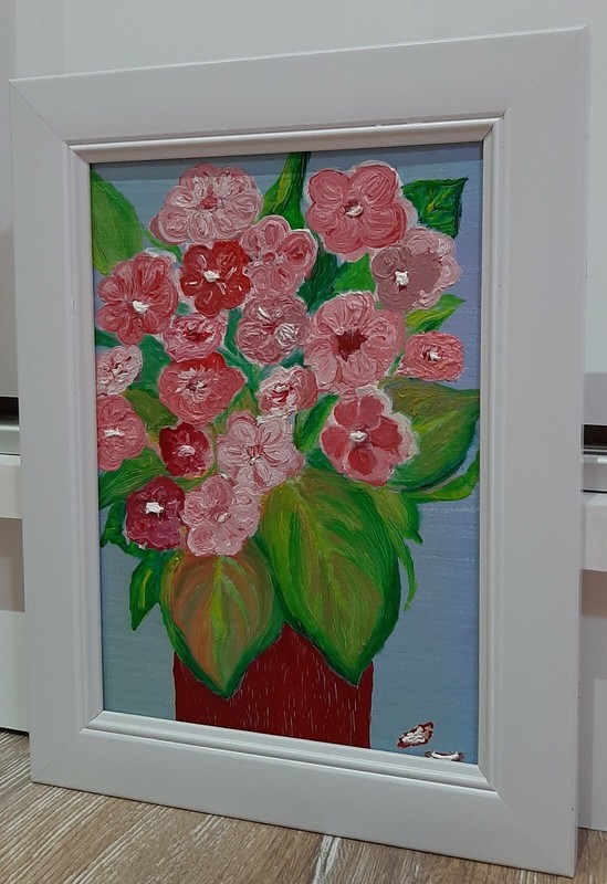 Flowers Painting Picture In Frame Original Flowers in a pot A Spectacular Gift gallery